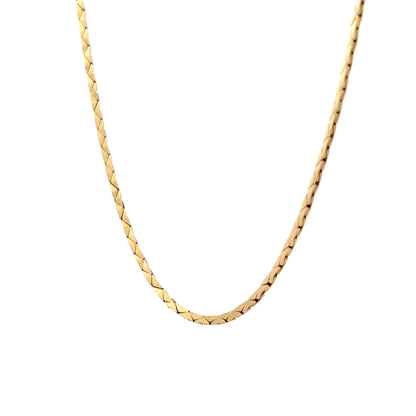 16.5 Inch Triangle Block Link Chain Necklace in 14k