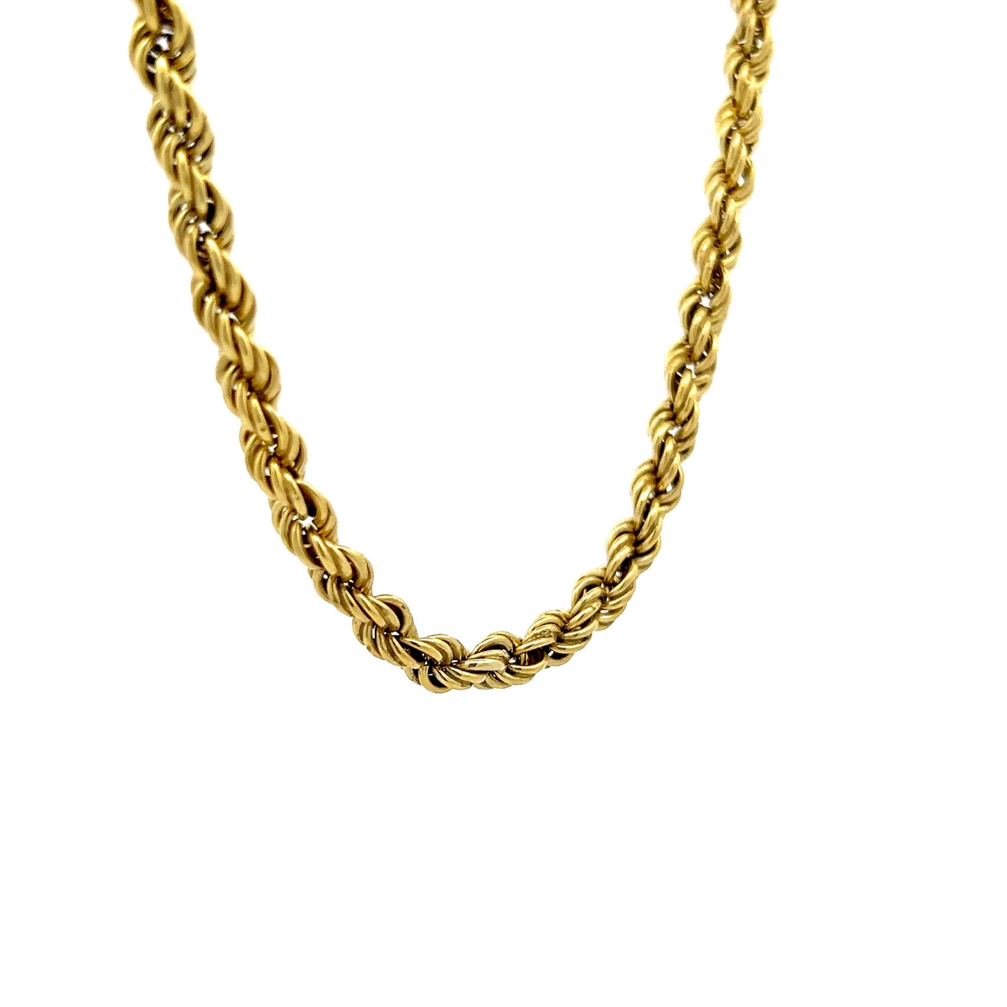 28 Inch Rope Chain Necklace in 14k Yellow Gold