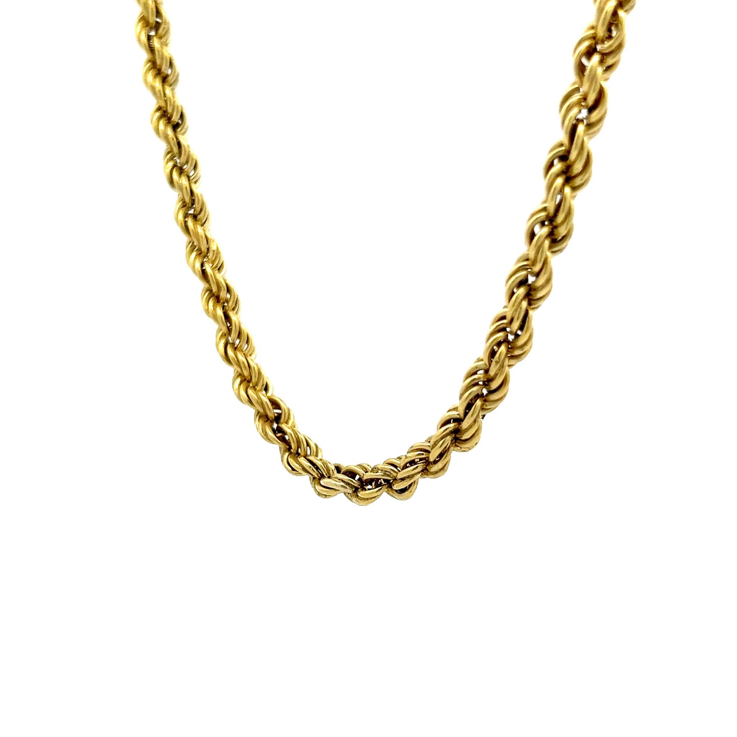 28 Inch Rope Chain Necklace in 14k Yellow Gold