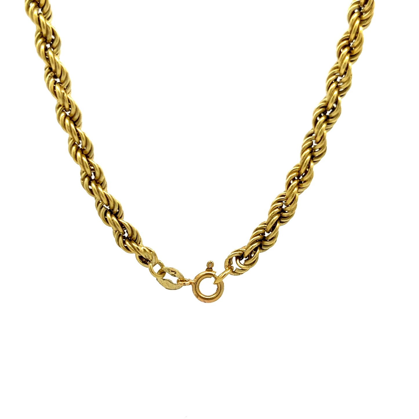 28 Inch Rope Chain Necklace in 14k Yellow Gold