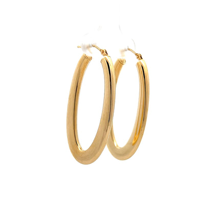 Simple Thin Hoop Earrings in 14k Yellow Gold