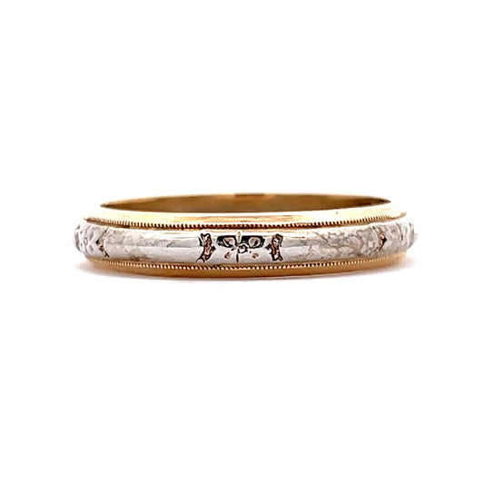 Vintage Mid-Century Two-Tone Men's Wedding Band in 14k