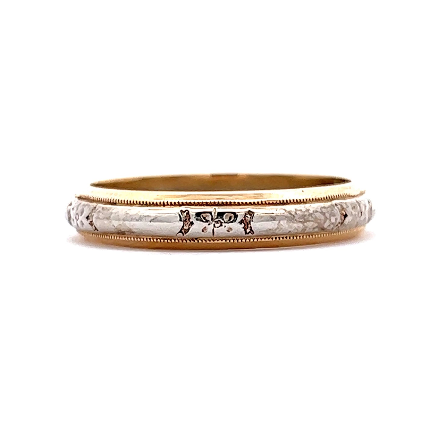 Vintage Mid-Century Two-Tone Men's Wedding Band in 14k