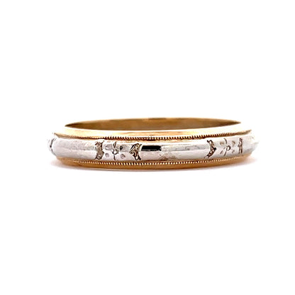 Vintage Mid-Century Two-Tone Men's Wedding Band in 14k