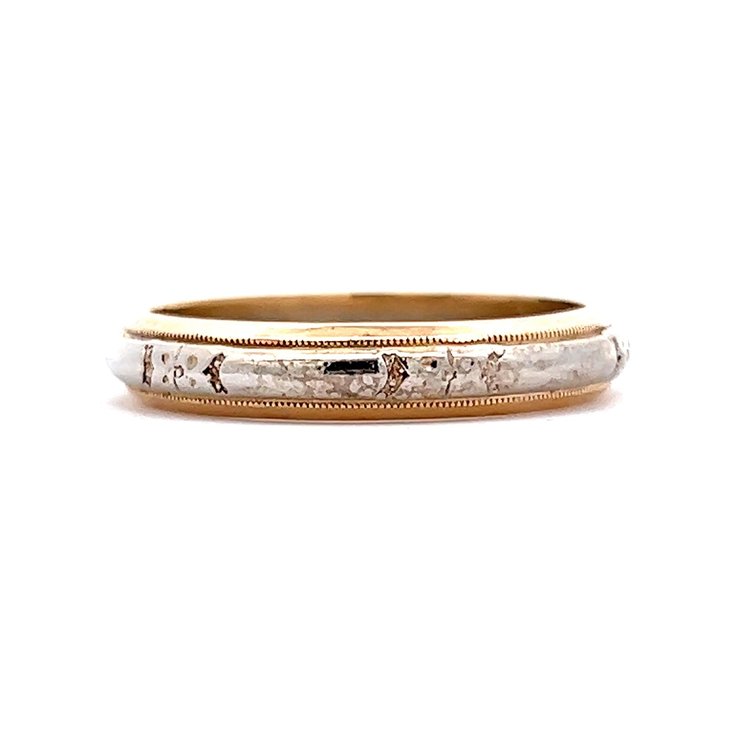 Vintage Mid-Century Two-Tone Men's Wedding Band in 14k