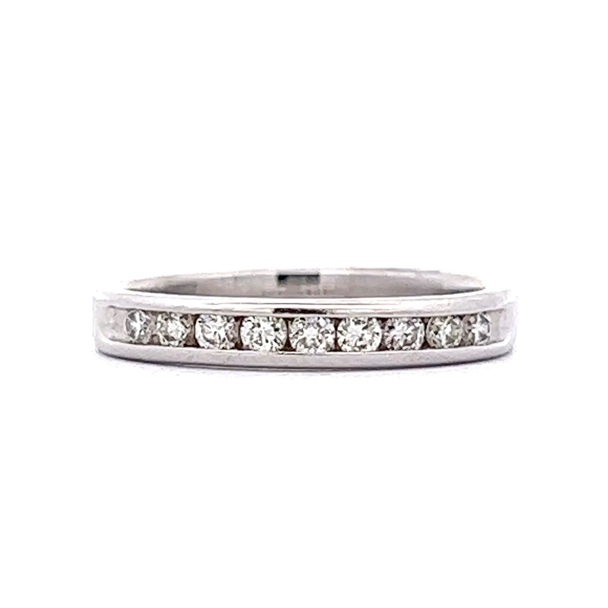Channel Set Diamond Wedding Band in 14k White Gold - Filigree Jewelers