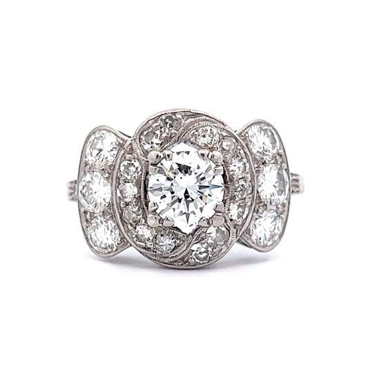 2.21 Art Deco Diamond Cocktail Ring in Platinum