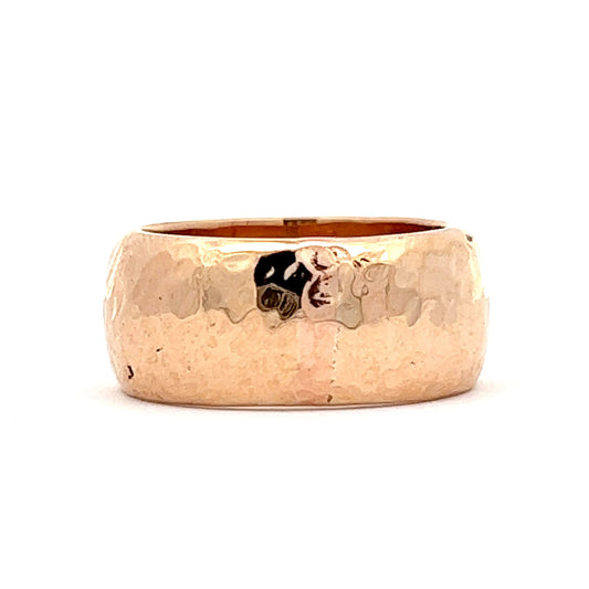 Hammer Finish Chunky Stacking Band in 18k Yellow Gold