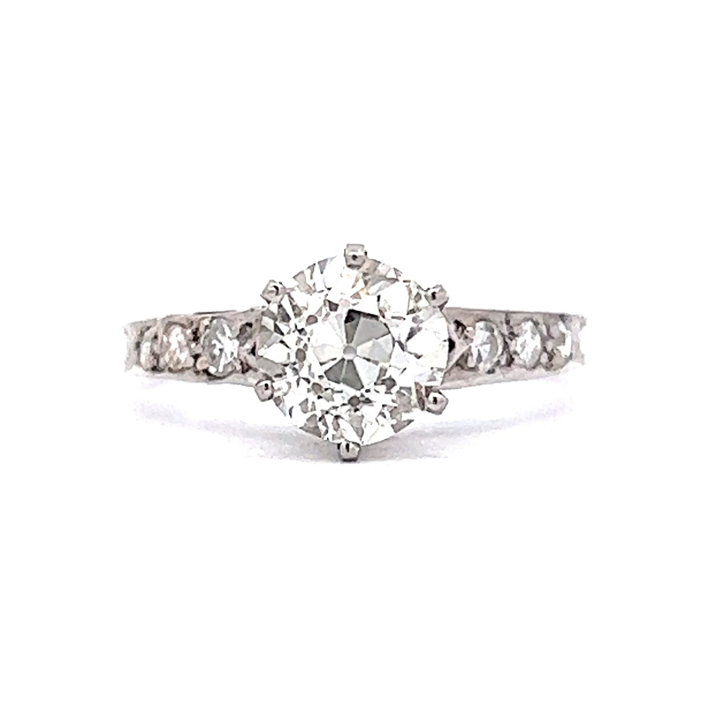 Crown Basket Antique Solitaire Diamond Engagement Ring