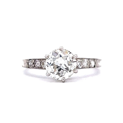 Art Deco 1.10 Solitaire Diamond Engagement Ring in Platinum