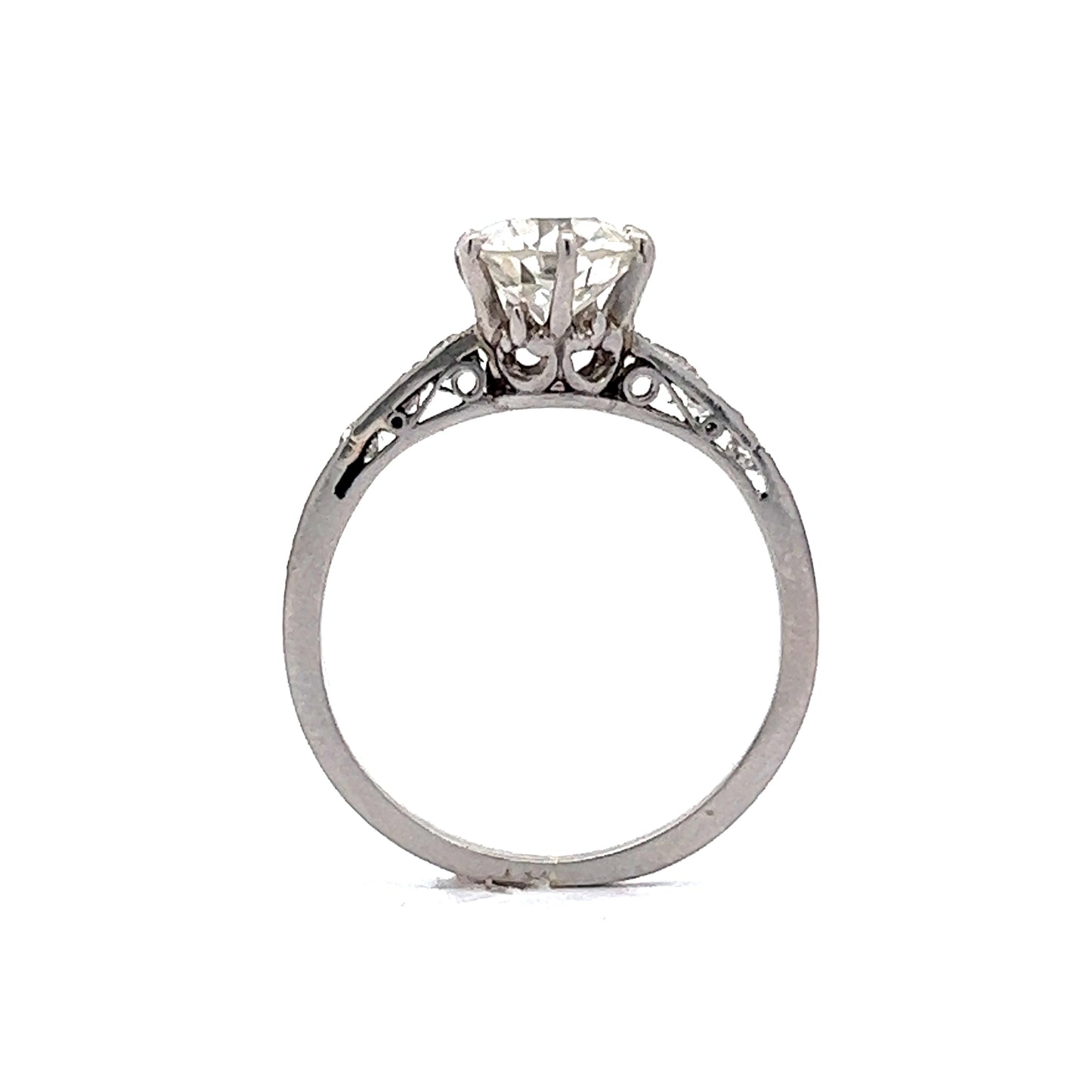 Art Deco 1.10 Solitaire Diamond Engagement Ring in Platinum