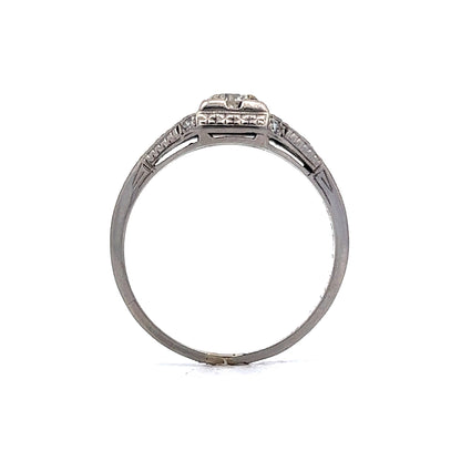 1930's Old European Cut Diamond Engagement Ring in Platinum