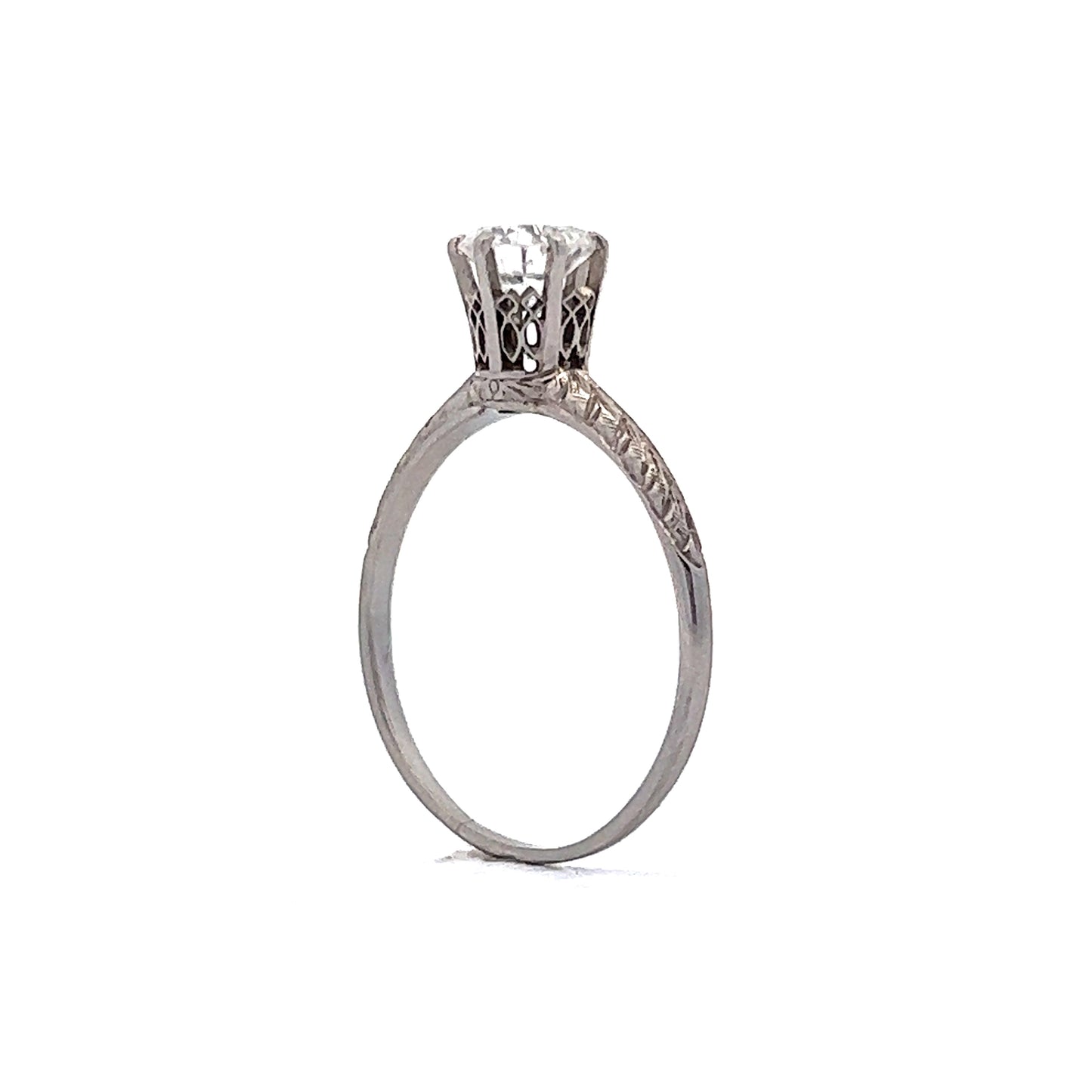 .54 Art Deco Diamond Solitaire Engagement Ring in Platinum