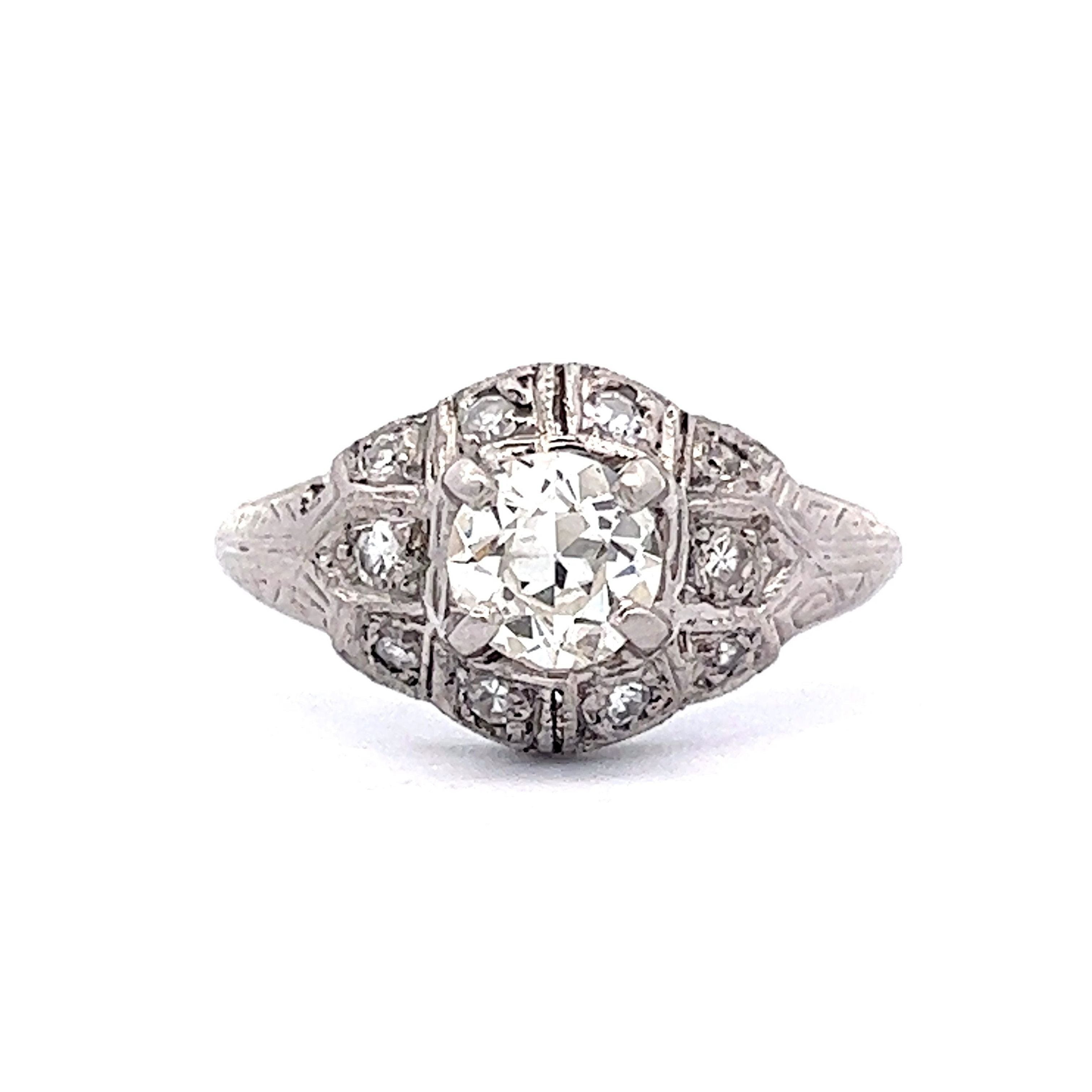Raw Salt and Pepper Diamond Rose /White /Yellow Gold Engagement Ring Art  Deco 1920's Inspired Thin