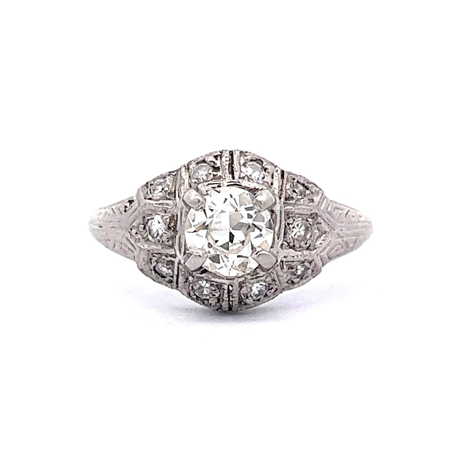 1920's Old European Diamond Engagement Ring in Platinum