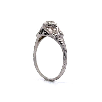 .40 Art Deco Diamond Engagement Ring in 18K White Gold