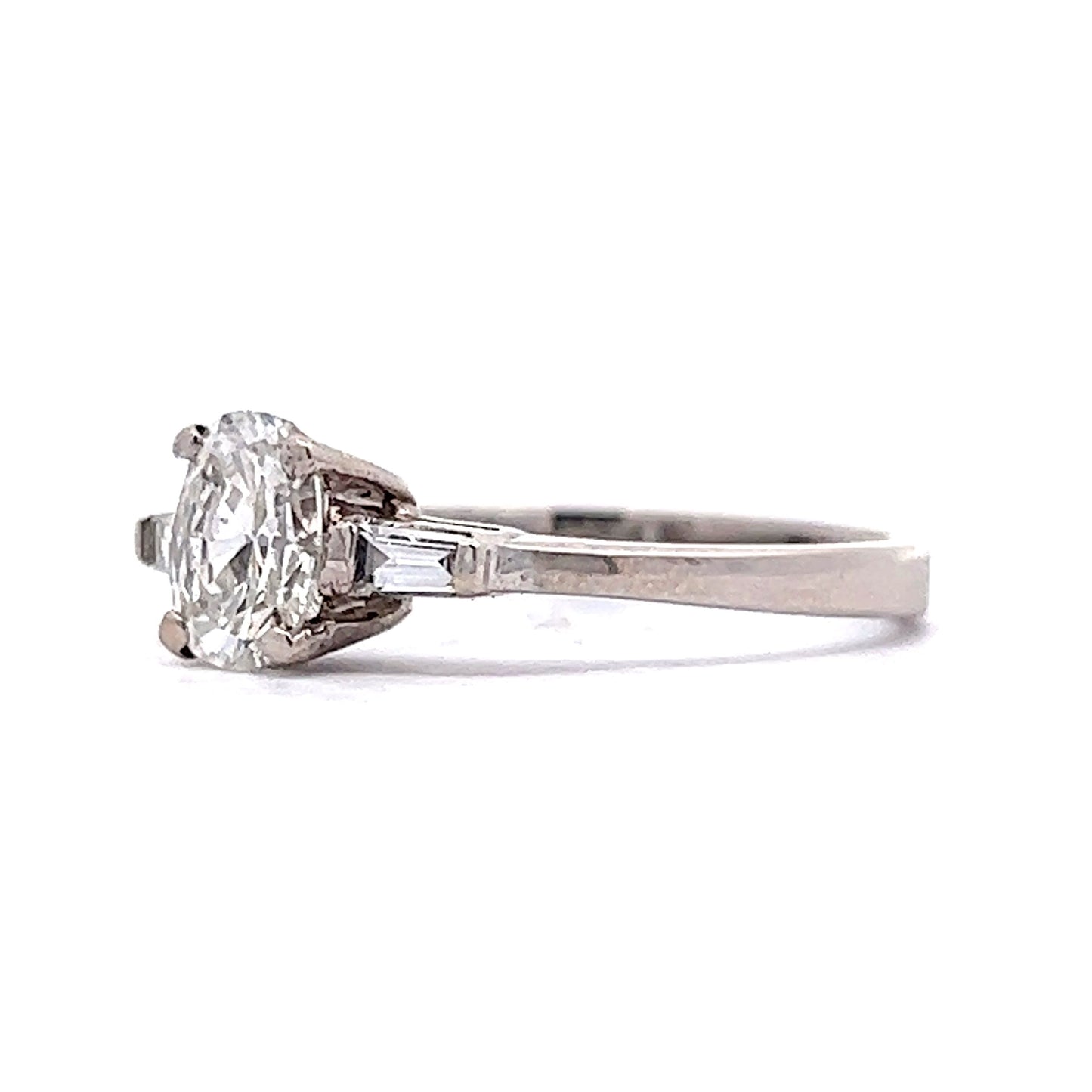 .82 Oval Cut Diamond Engagement Ring in 18k White Gold