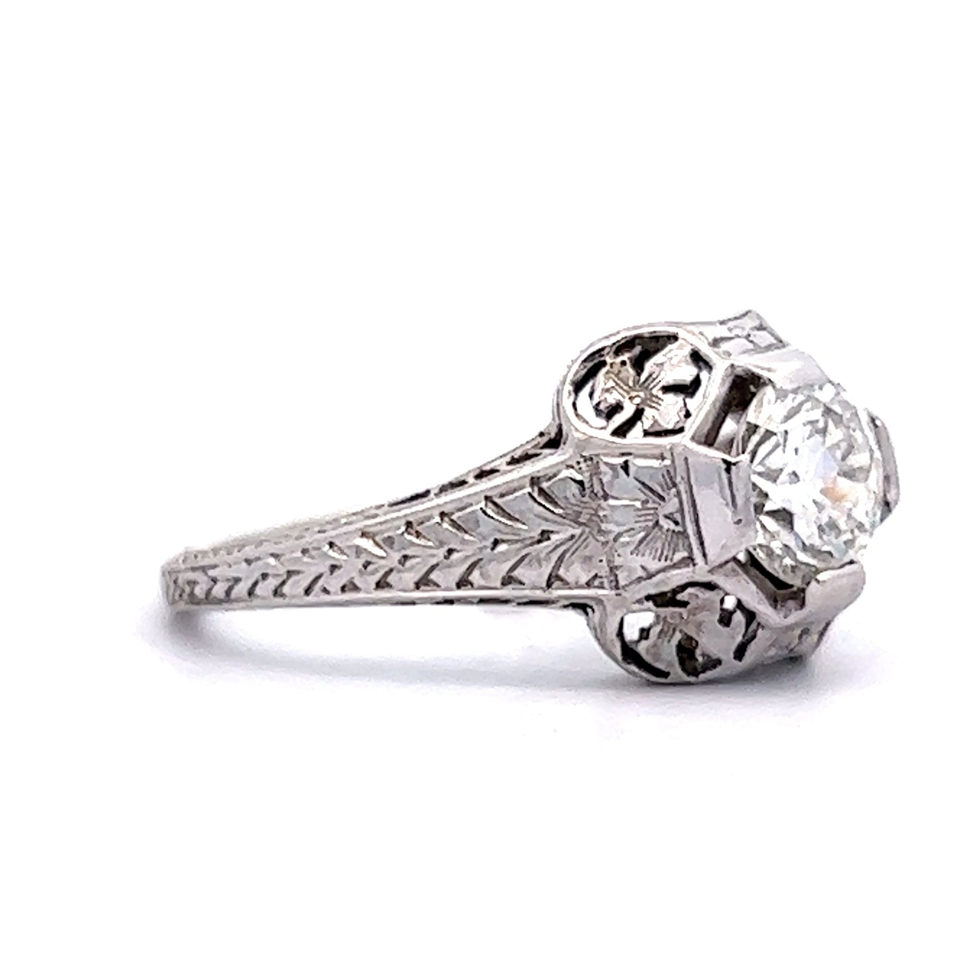 Vintage Engagement Ring 1920's Art Deco Diamond in 18K – Filigree Jewelers