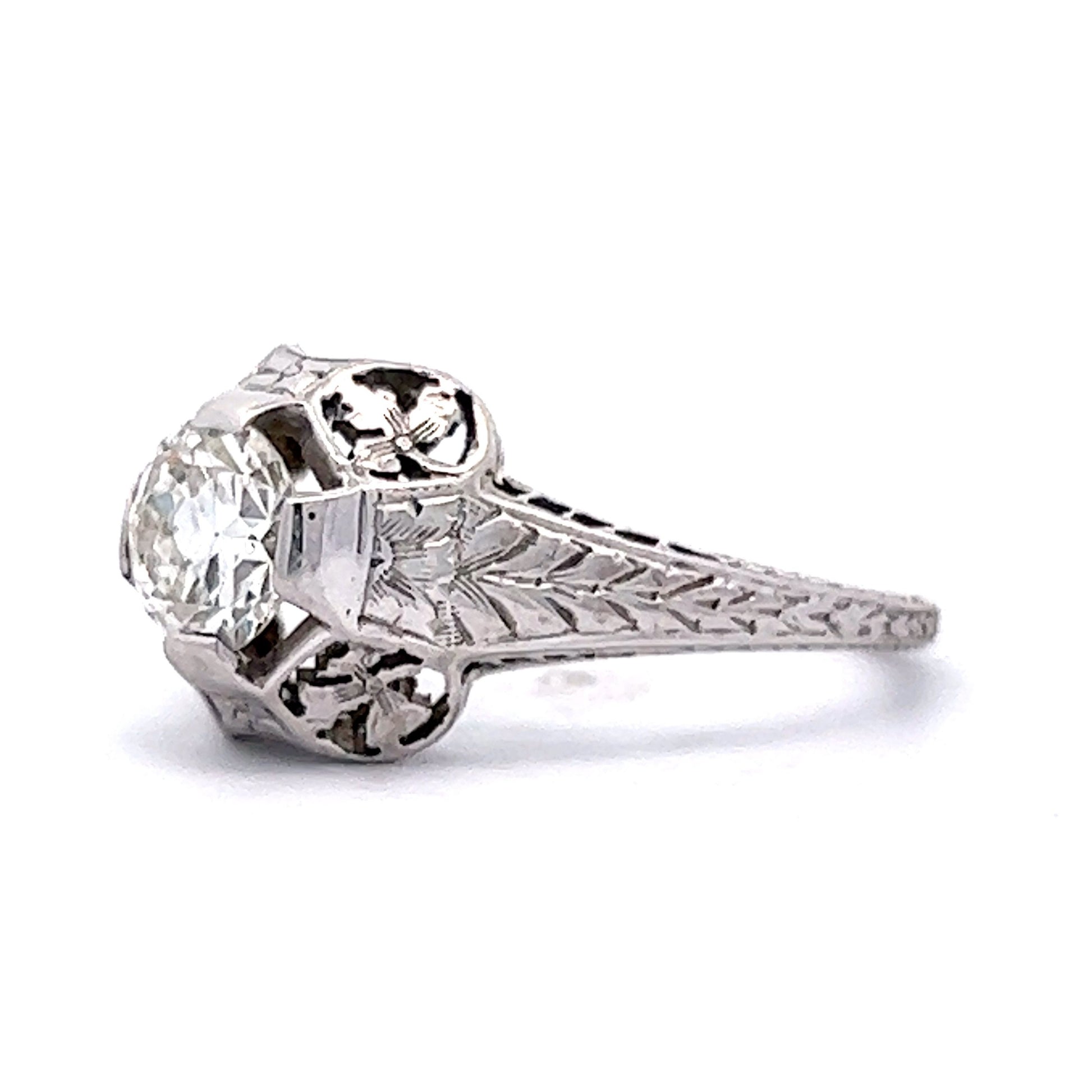 Vintage Engagement Ring 1920's Art Deco Diamond in 18K – Filigree Jewelers