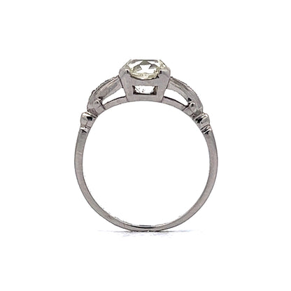 1 Carat European Cut Diamond Art Deco Engagement Ring