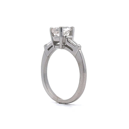 Vintage Style Pear Cut Diamond Engagement Ring in Platinum
