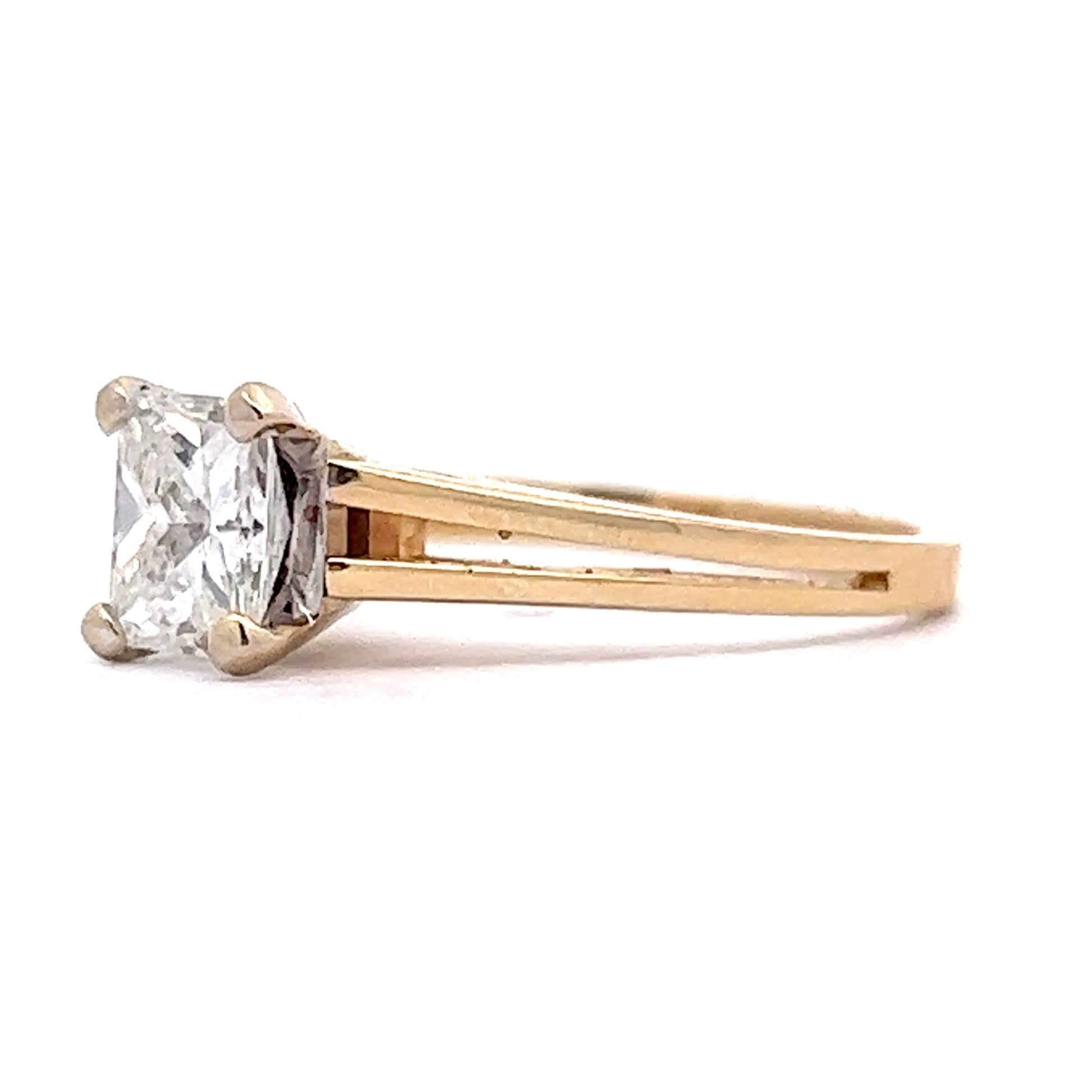 Split Shank Princess Cut Diamond Engagement Ring in 14k Yellow