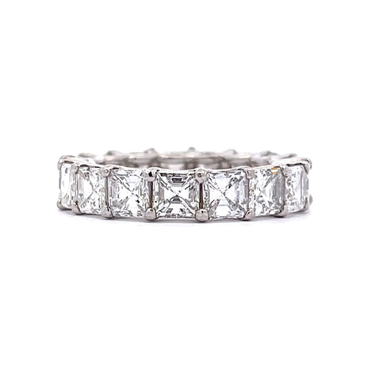 6.20 Asscher Cut Diamond Eternity Band in Platinum