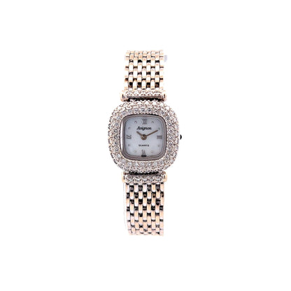 Avignon Mother of Pearl Diamond Watch in 14k White Gold