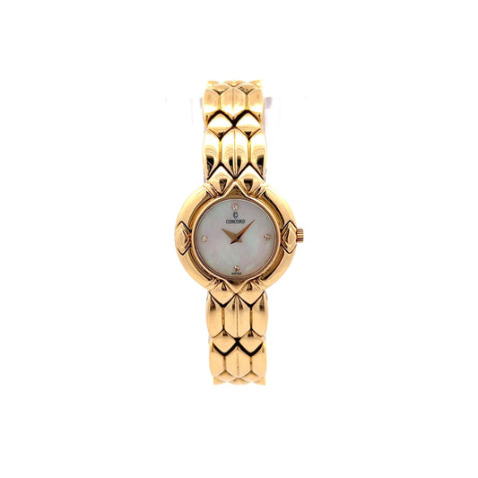 Concord Watch Mother of Pearl in 18k Yellow Gold