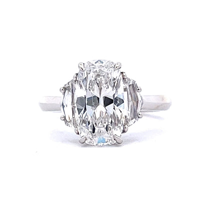 3.02 Cushion Cut Diamond Engagement Ring in Platinum