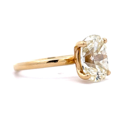 4 Carat Oval Cut Diamond Engagement Ring in 14k Yellow Gold
