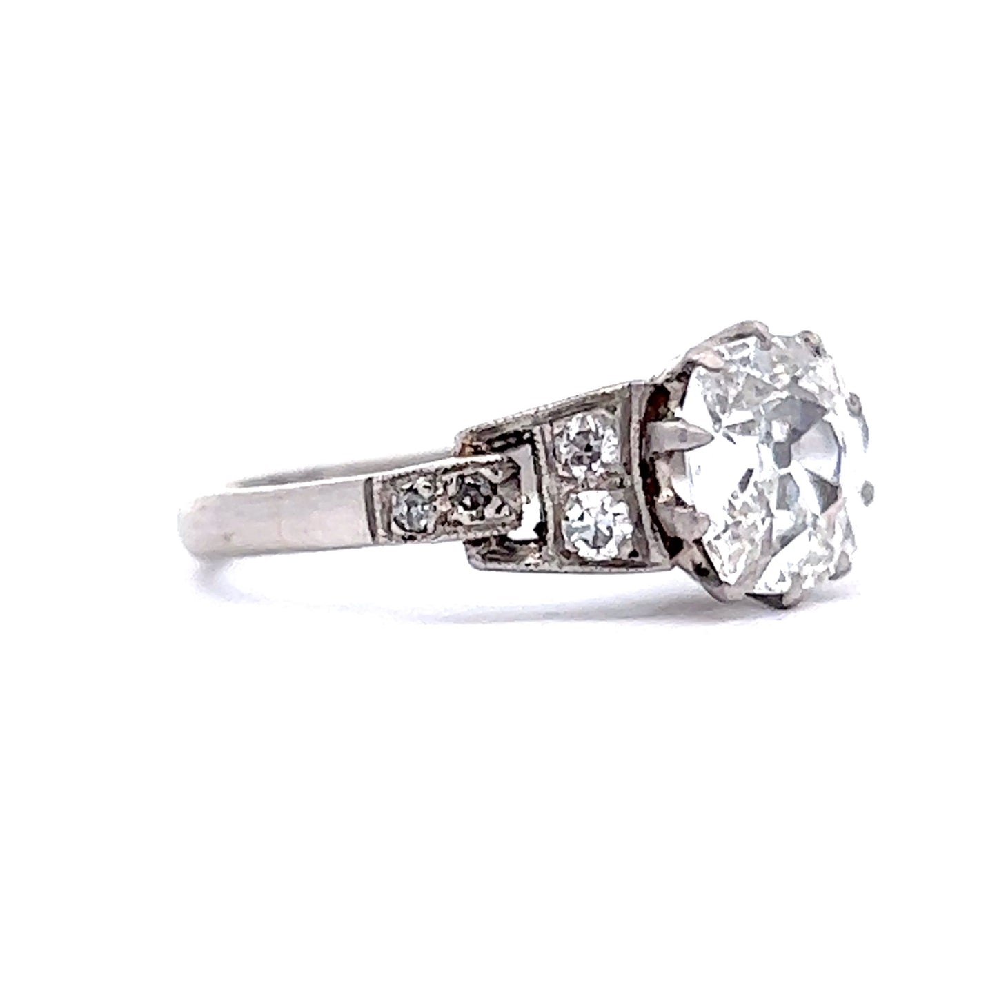 1.01 Art Deco Diamond Engagement Ring in Platinum