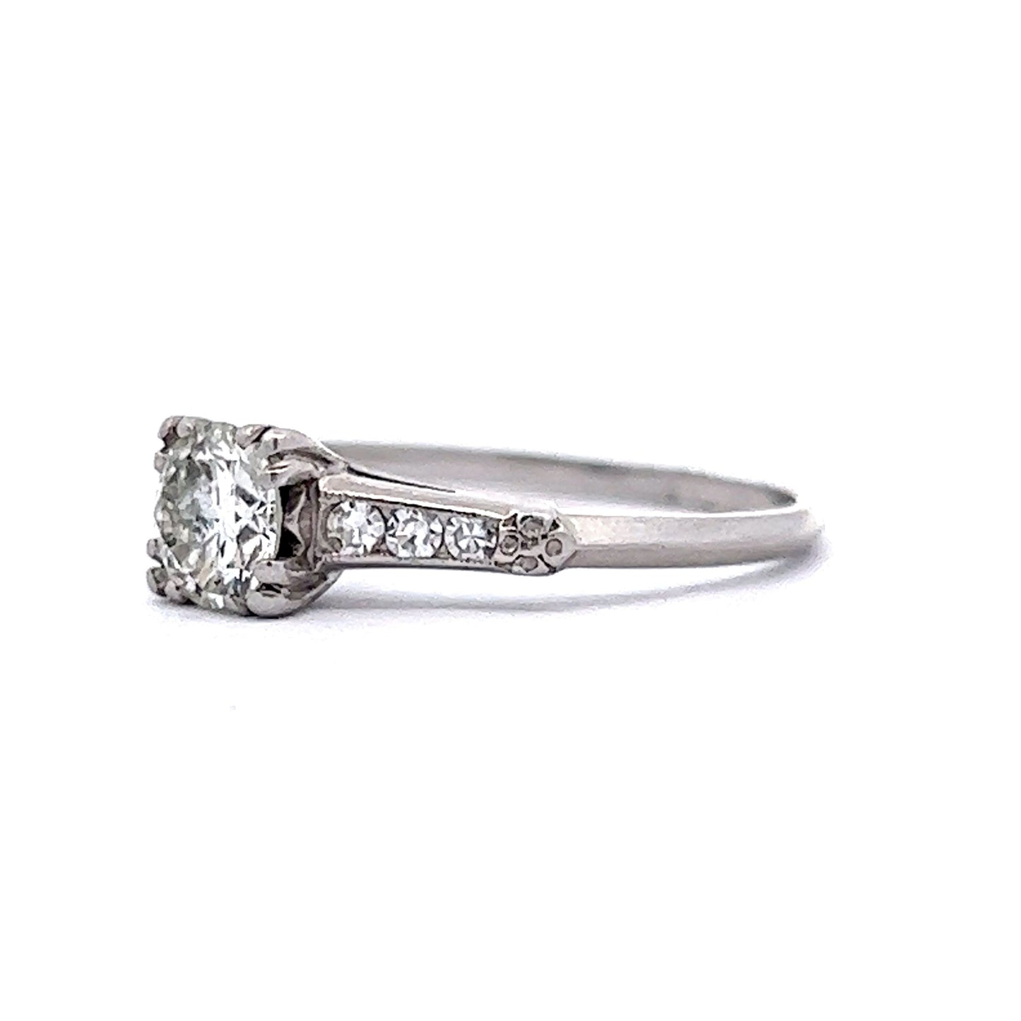 .70 Deco Diamond Engagement Ring & Wedding Band in Platinum