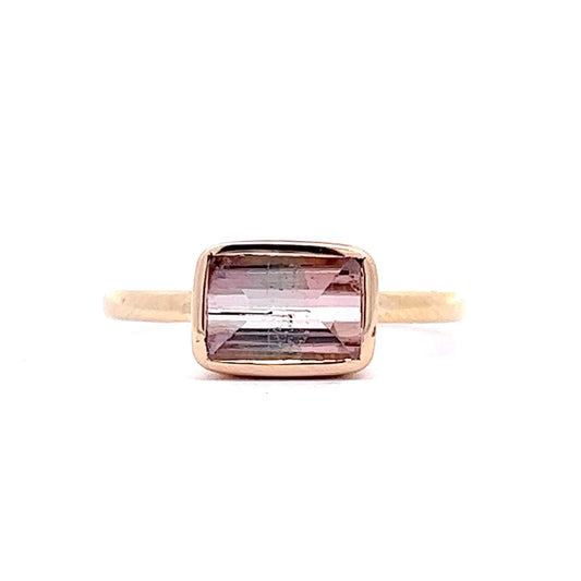 1.59 Pink Tourmaline Cocktail Ring in 14K Yellow Gold