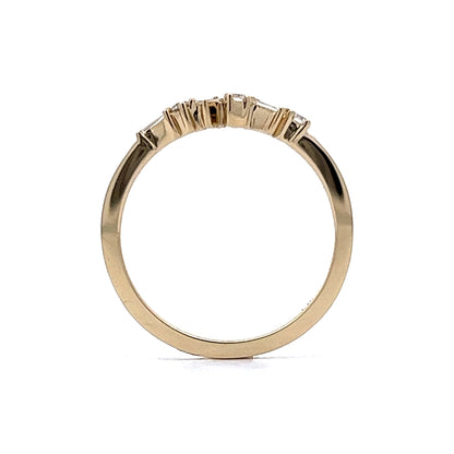 Baguette & Round Diamond Wedding Band in 14k Yellow Gold