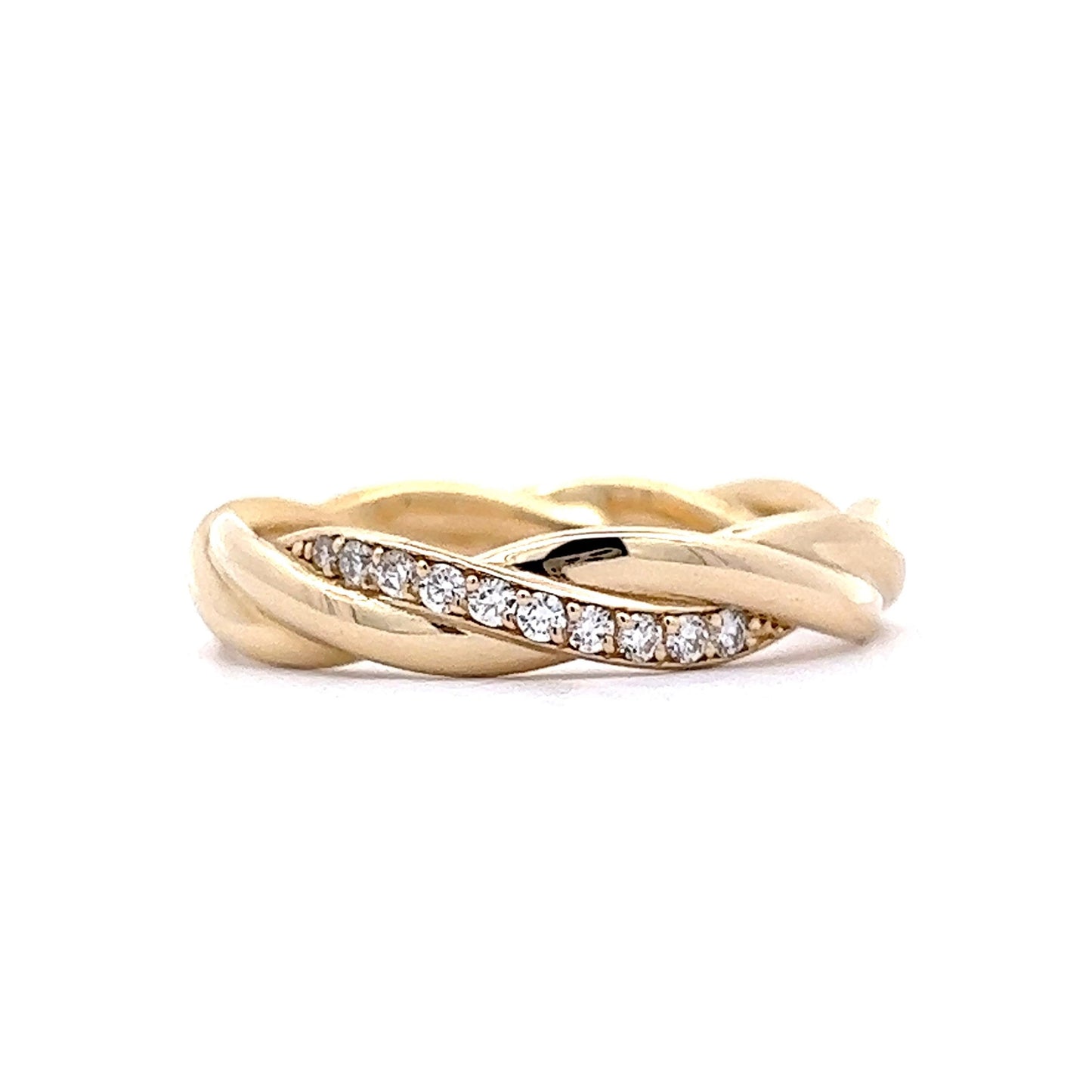 Men's Diamond Wedding Band in 14k Yellow Gold