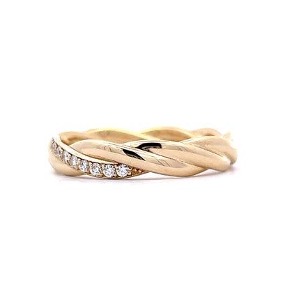 Men's Diamond Wedding Band in 14k Yellow Gold