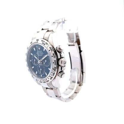 Rolex Daytona Blue Dial Chronograph 18k White Gold 116509