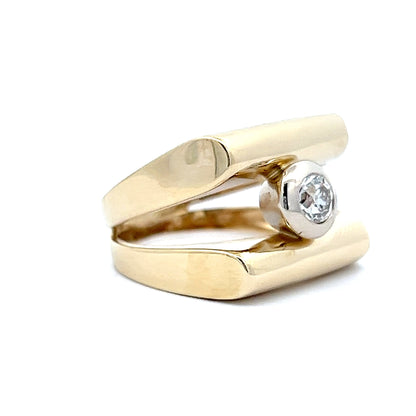 .35 Old Mine Diamond Cocktail Ring in 14K Yellow Gold