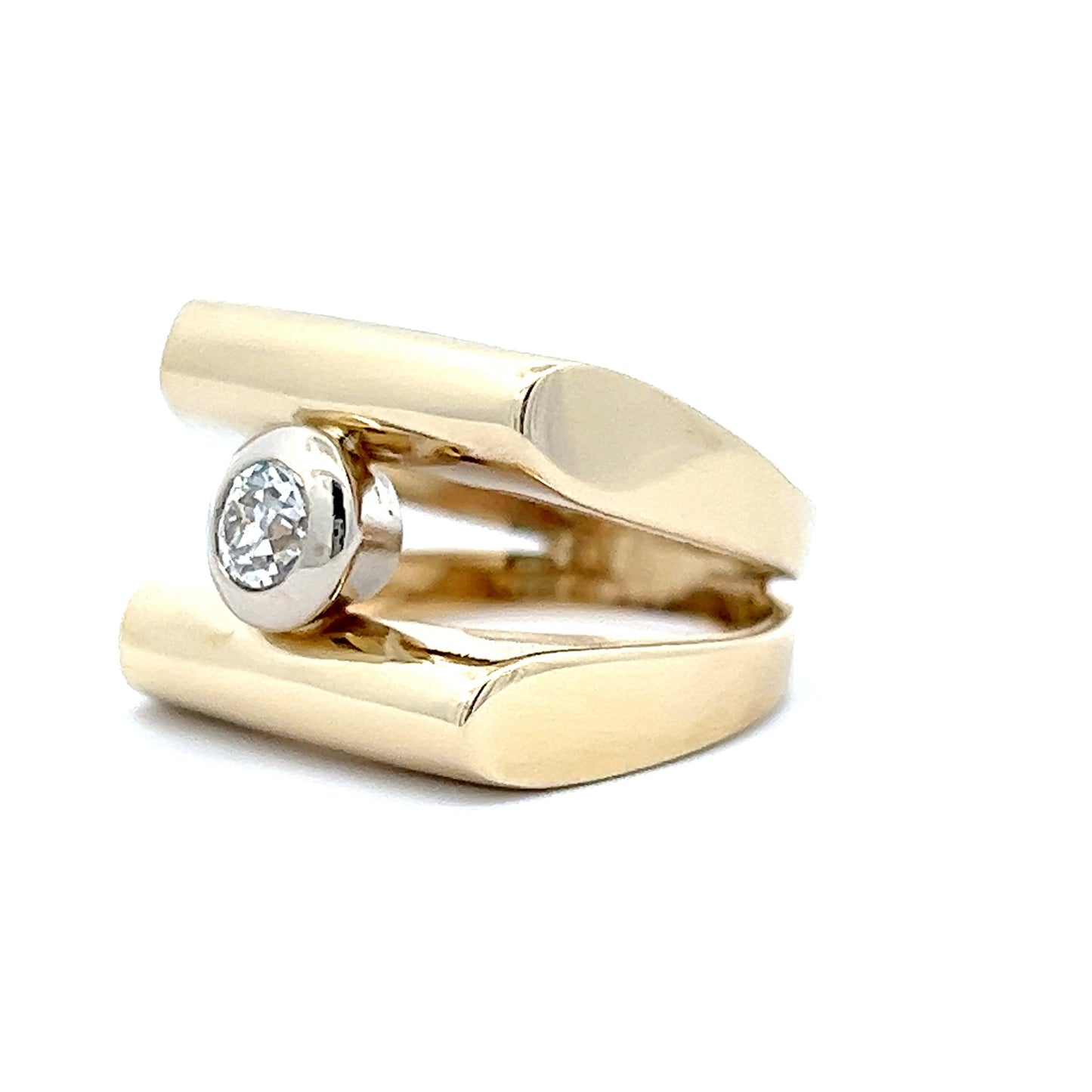 .35 Old Mine Diamond Cocktail Ring in 14K Yellow Gold