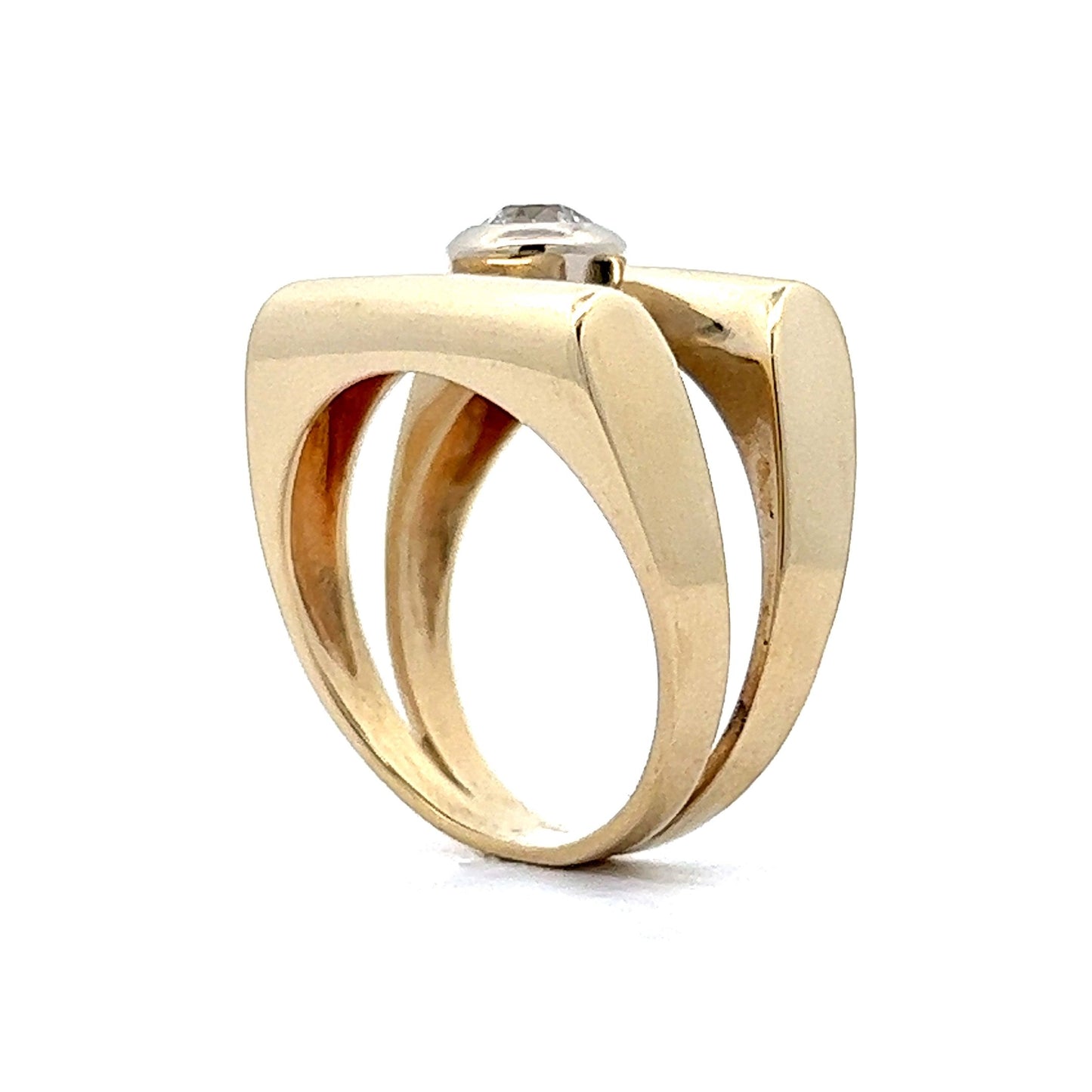 .35 Old Mine Diamond Cocktail Ring in 14K Yellow Gold