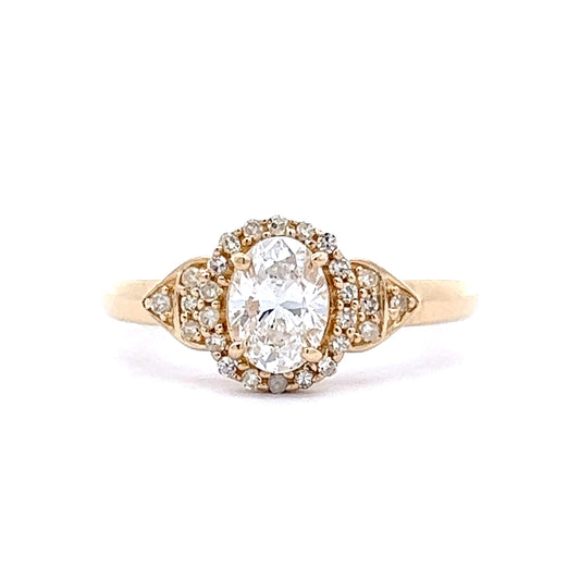 .62 Oval Cut Diamond Engagement Ring in 14K Yellow Gold