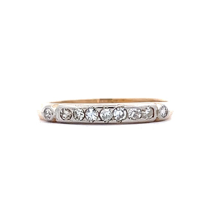 Vintage Retro Single Cut Diamond Wedding Band in 14k Yellow Gold