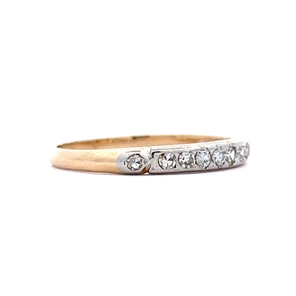 Vintage Retro Single Cut Diamond Wedding Band in 14k Yellow Gold