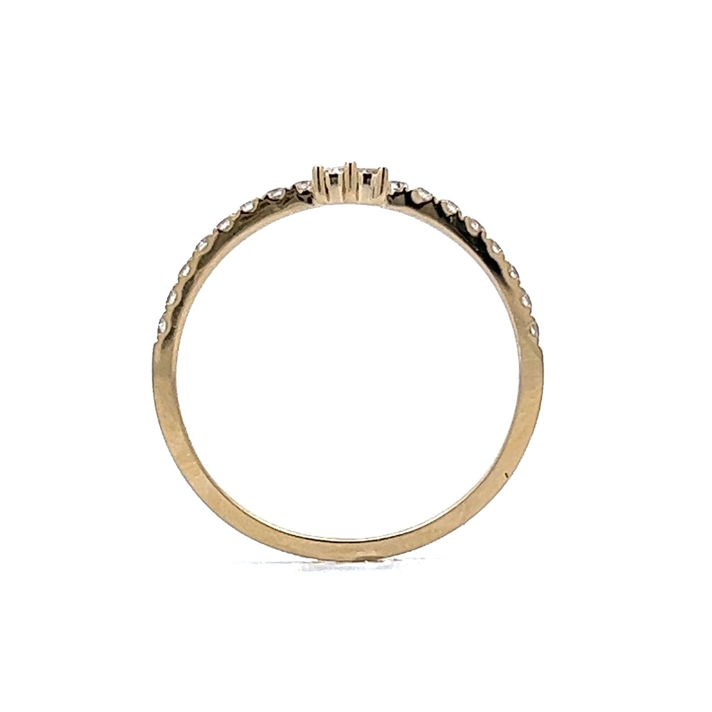 Baguette & Round Brilliant Diamond Stacking Band in 14k Yellow Gold