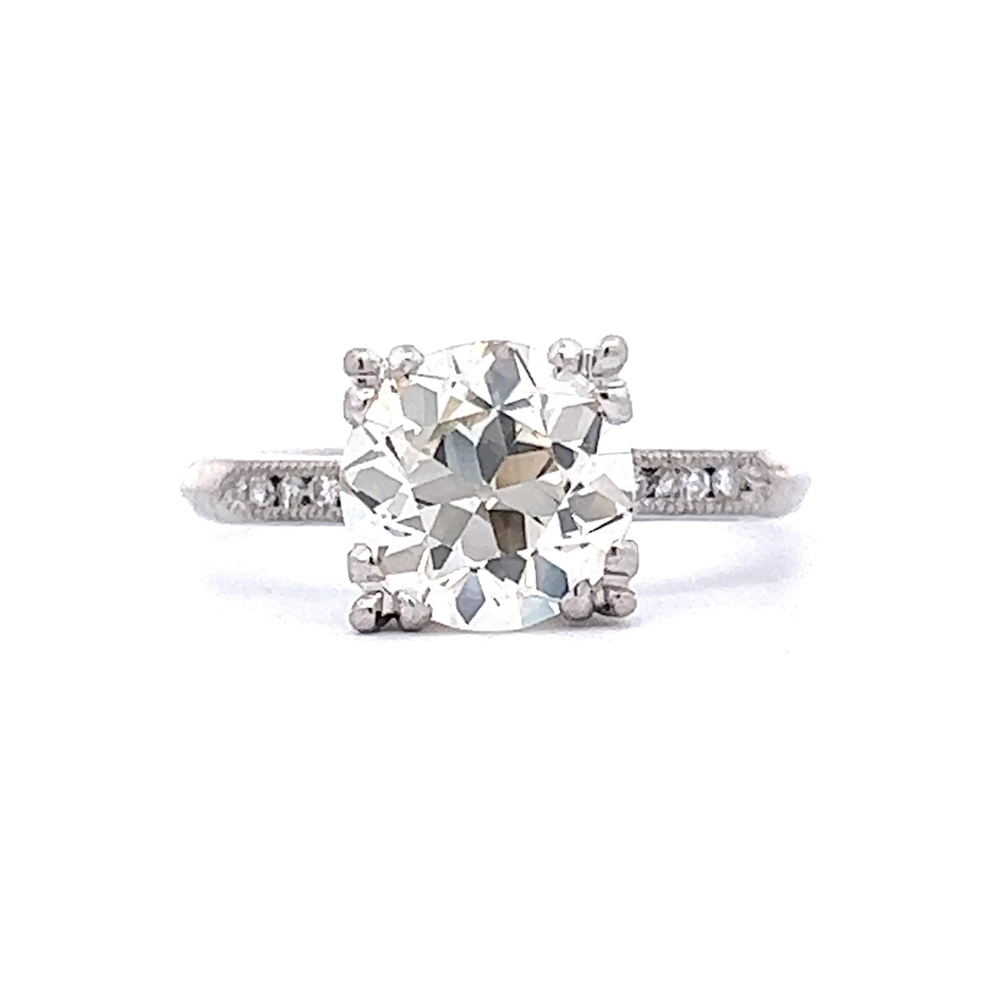 1.89 Vintage Art Deco Diamond Engagement Ring in Platinum