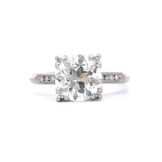 1.89 Vintage Art Deco Diamond Engagement Ring in Platinum