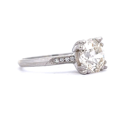 1.89 Vintage Art Deco Diamond Engagement Ring in Platinum