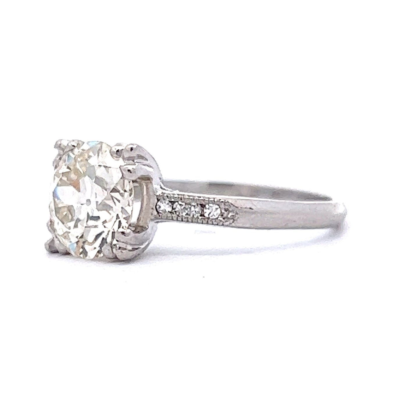 1.89 Vintage Art Deco Diamond Engagement Ring in Platinum