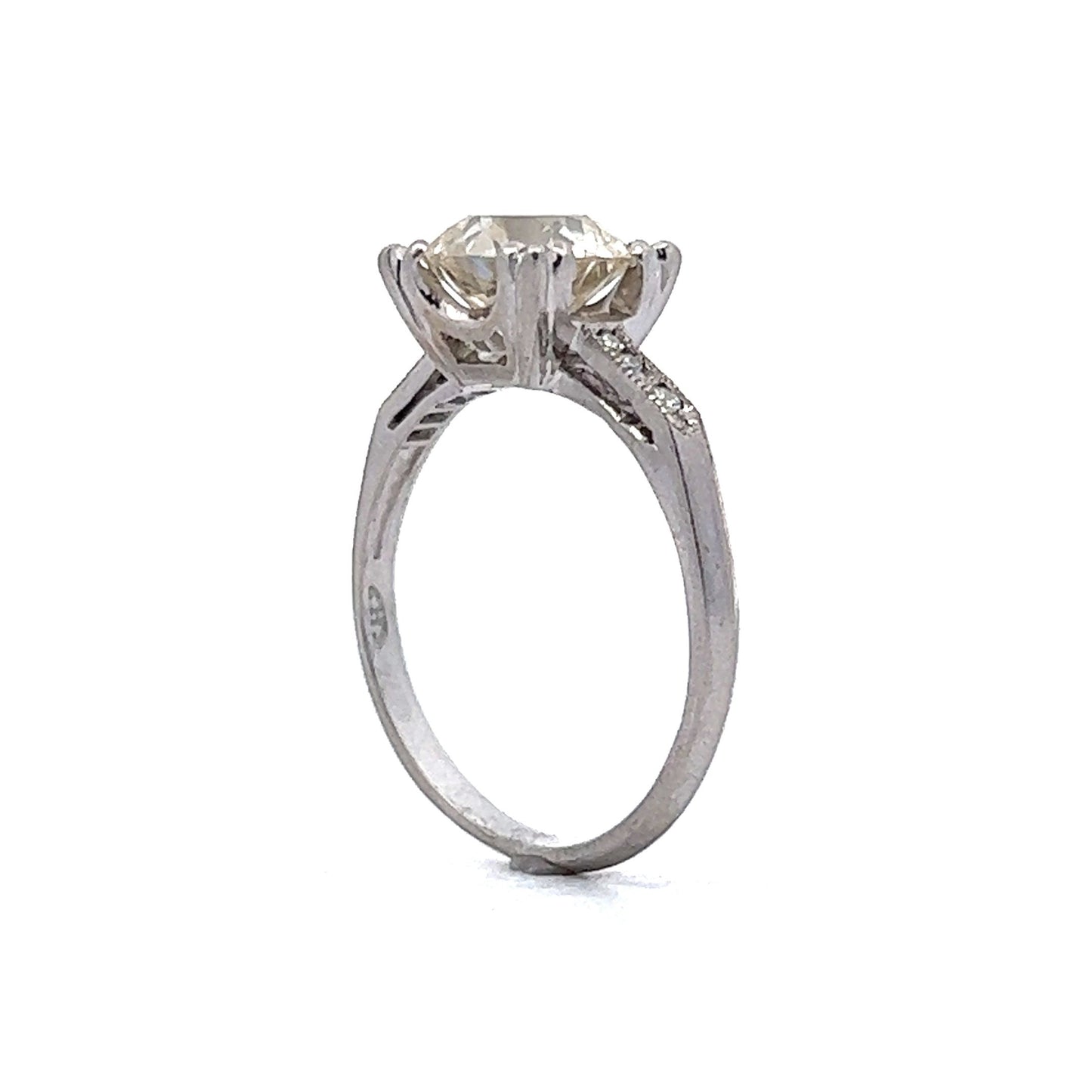 1.89 Vintage Art Deco Diamond Engagement Ring in Platinum